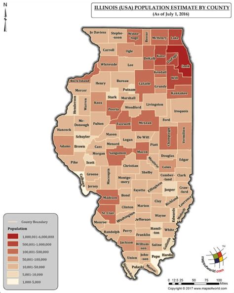 Illinois Population Map - Answers