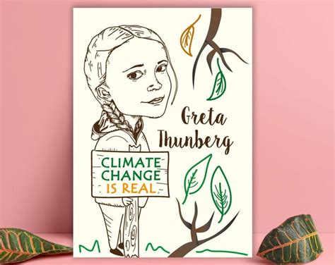 Greta Thunberg Poster Climate Change Digital Download | Etsy