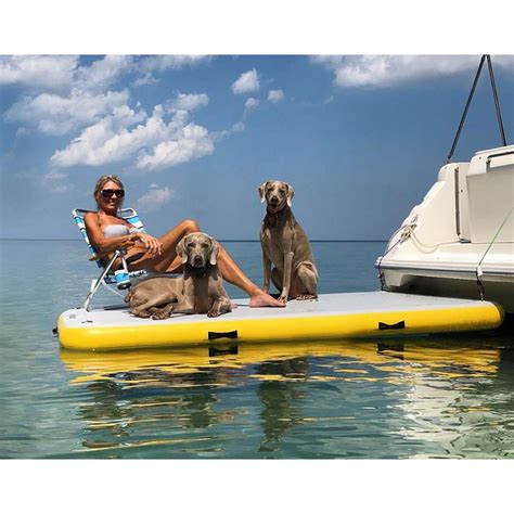 The Inflatable Floating Dock - Hammacher Schlemmer