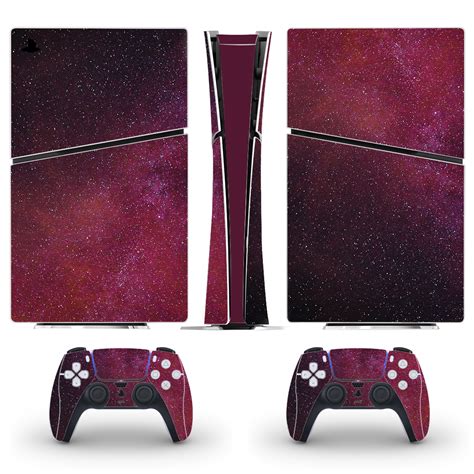 Pink With Red Starry Sky PS5 Slim Skins Sticker Decal - ConsoleSkins.co