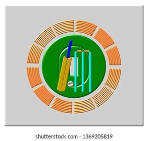 Cricket Bat Ball Stumps Stadium Stock Illustration 1369205807 | Shutterstock