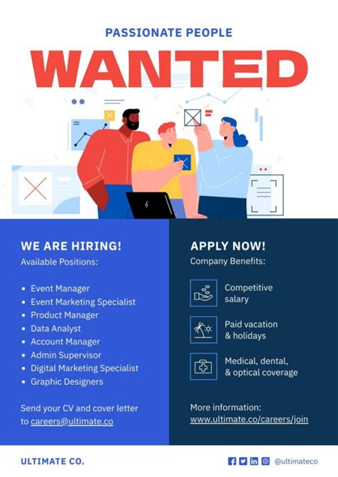 Creative Job Hiring Poster | Free Poster Template - Piktochart