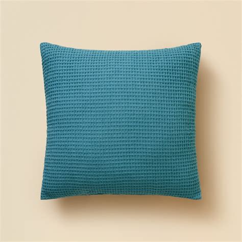 Openook Waffle Knit Cushion, 43cm x 43cm - Nile Blue | BIG W