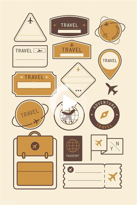 Download premium vector of Travel stickers and badge set vector 1229288 | Pegatinas, Pegatinas ...