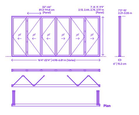 Bifold Exterior Door - 6 Panels, Split Dimensions & Drawings | Dimensions.com