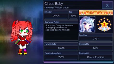 Gacha club fnaf info PT. 1 Circus baby by ThegodOfVines21 on DeviantArt