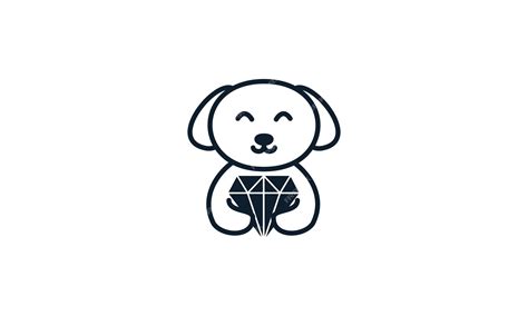 Premium Vector | Dog with diamond lines logo vector icon design