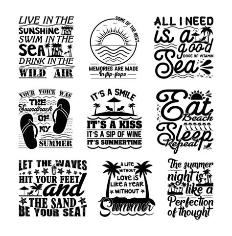 Summer T shirt Design Bundle, Quotes about Summer, Beach T shirt, Summer typography T shirt ...