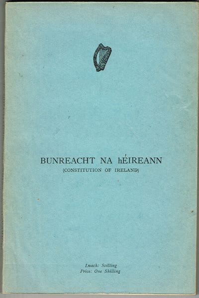 Bunreacht na hEireann (Constitution of Ireland) signed by Eamon de ...