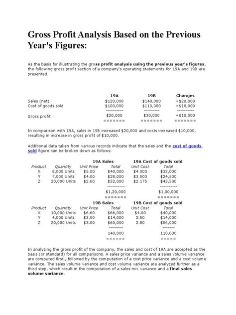 Gross Profit Analysis | PDF | Profit (Economics) | Prices