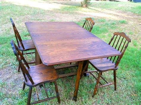 Rebuilt drop leaf table and repaired chairs all with fresh finish...SOLD! | Dining table, Leaf ...