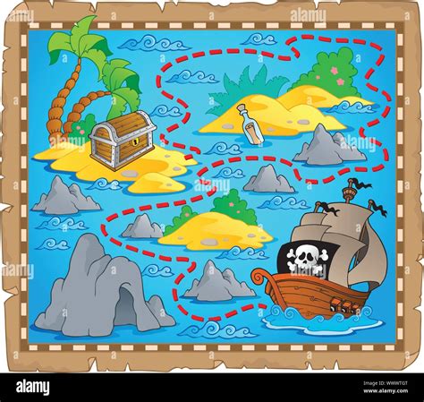 Treasure map theme image 3 Stock Vector Image & Art - Alamy