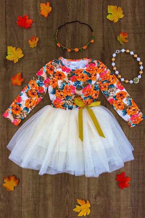 Orange Floral Tutu Dress | Baby girl fashion, Baby girl dresses, Baby tutu dresses