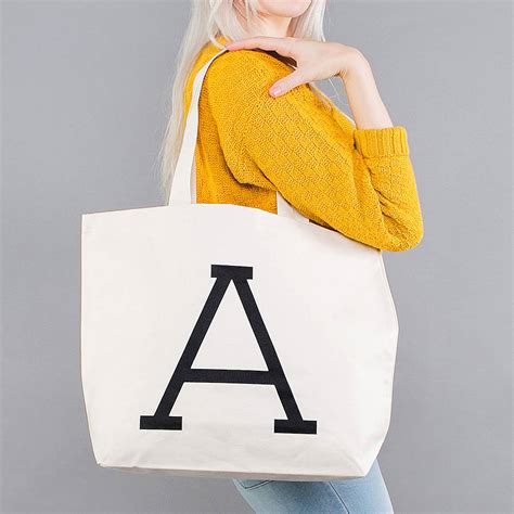 initial big canvas bag by alphabet bags | notonthehighstreet.com