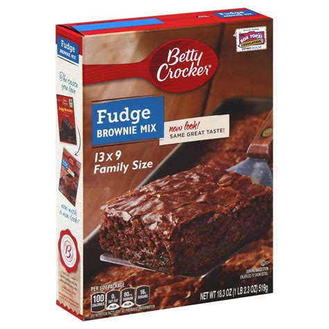 Betty Crocker Fudge Brownies, 13 x 9 Family Size, 18.3 oz (1 lb 2.3 oz ...