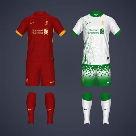 Liverpool home and away kits I made with the fifa kit creator website ...