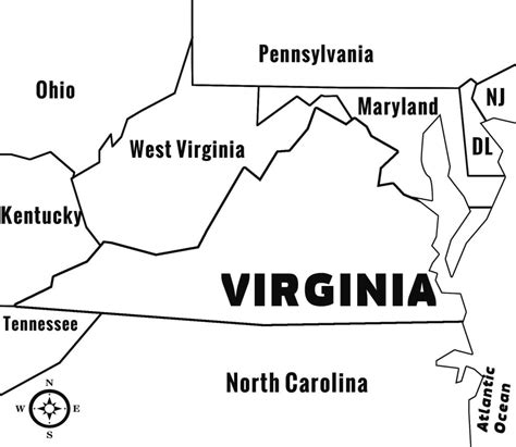 Map Of Virginia And Surrounding States - Printable Map