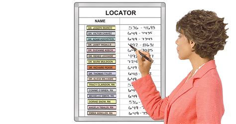 Staff Locator™ Board | Hospital Staff Room Identifier Whiteboard