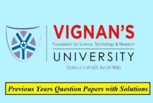 Vignan University Solution Papers - Download PDF for All Courses