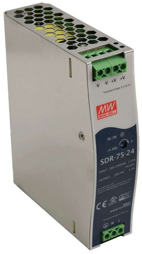 SDR 24V/75W/3.2A DIN rail power supply units - SDR-75-24