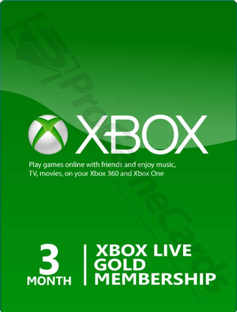 Microsoft 3 Month Xbox Live Gold Membership Subscription for Xbox One ...