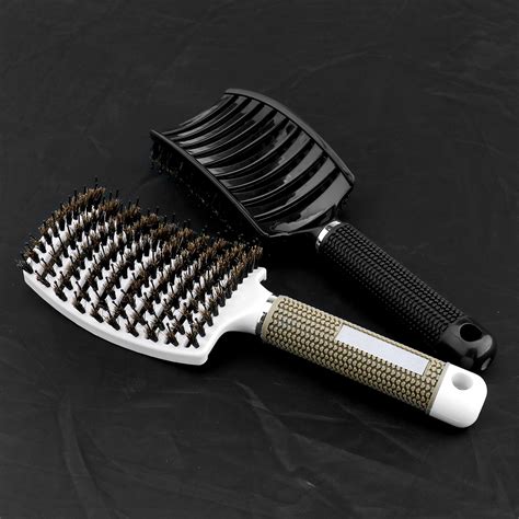 2x Curved Vented Detangling Paddle Hair Brush Fast Blow Dry Scalp Massage 4894669075617 | eBay