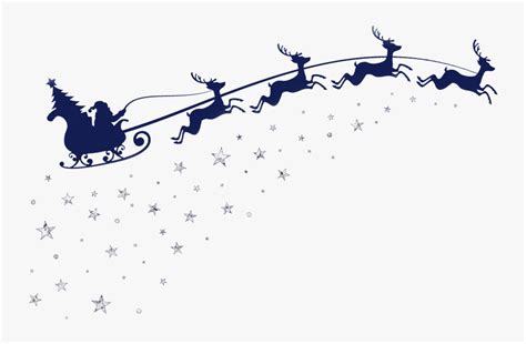 Santa Claus Sleigh Silhouette, HD Png Download - kindpng