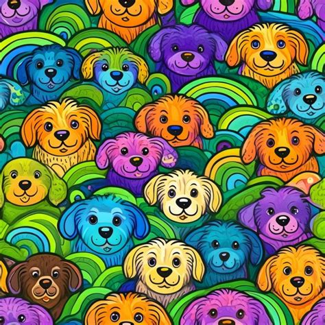 Seamless Cute Cartoon Dog Pattern Free Stock Photo - Public Domain Pictures