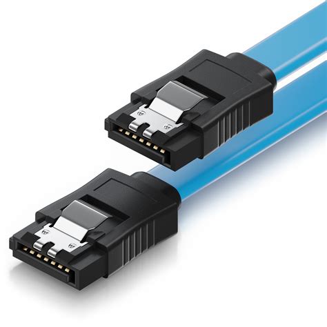 deleyCON 50cm Cable SATA III Cable de Datos S-ATA 3 HDD SSD Cable de Conexión Pinza de Metal 6 ...