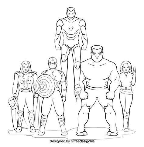 Avengers black and white clipart free download