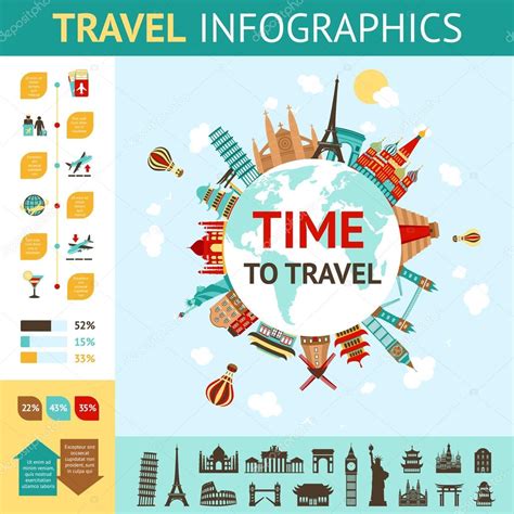 Travel Infographics Set — Stock Vector © macrovector #73456839