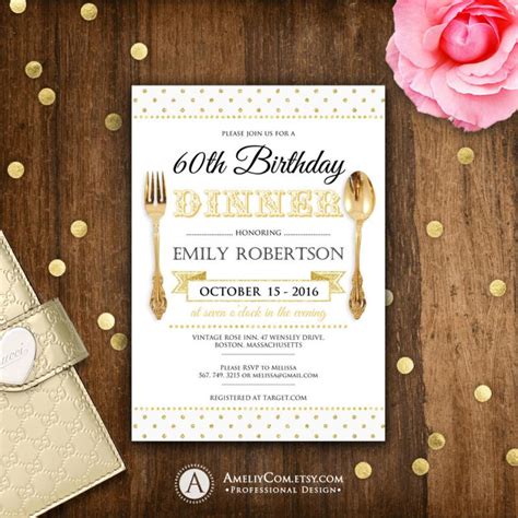 Golden Birthday Invitations | Template Business