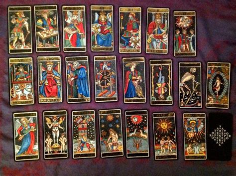 Handmade Black Tarot de Marseille 22 Major Arcana in handmade | Etsy ...