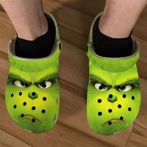 The Grinch Face Green Theme Crocs Crocband Clog Comfortable Water Shoes ...