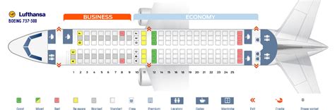 Seat map Boeing 737-300 Lufthansa. Best seats in plane