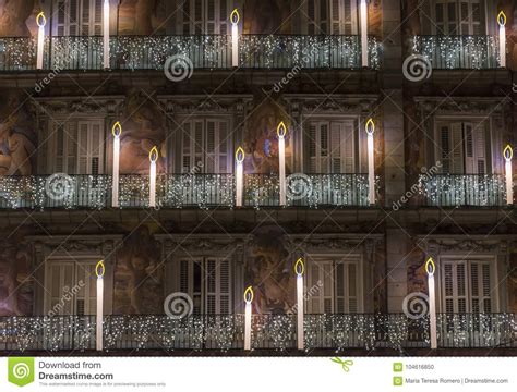 Christmas Lights in the Plaza Mayor of the City of Madrid in the Stock Photo - Image of holiday ...