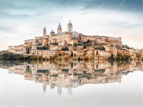 Premium AI Image | Panoramic view of Urbino city Italy