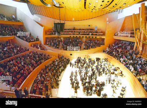 Digitally altered view of the Los Angeles Philharmonic orchestra ...