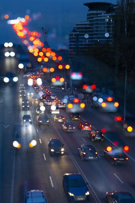 The Motherland Monument and Night Traffic View from Pecherskyi Bridge ...