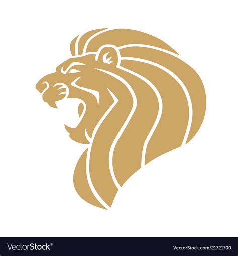 Gold lion head logo Royalty Free Vector Image - VectorStock