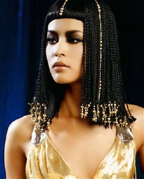 Long Braid Black Wigs Egypt Cleopatra Wigs with Neat Bangs High Quality Synthetic Hair Wig Hot ...