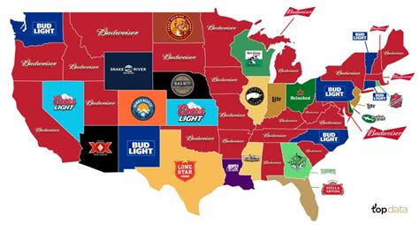 The Most Popular Beer Brands In Every State, Mapped - Vivid Maps