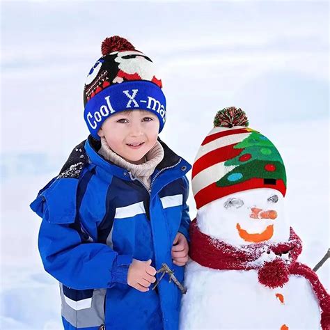 Christmas Hats With Leds Lights Beanie Knit Tree Santa For Kids Mini ...