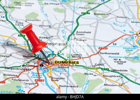 Road Map of Dumfries and Galloway, Scotland Stock Photo - Alamy