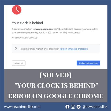 [Solved] "Your Clock is Behind" Error on Google Chrome