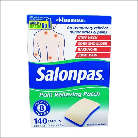 Salonpas Pain Relieving Patch, 8-Hour Pain Relief-140 Patches – Beauty Mind ll Beauty ...