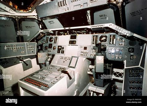 View of the cockpit of the first American space shuttle "Enterprise ...