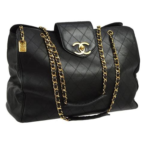 Chanel Black Leather Extra Large Supermodel Weekender Travel Flap ...