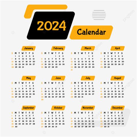 Modelo De Calendário 2024 Abstrato Vetor PNG , Calendário 2024, Design ...