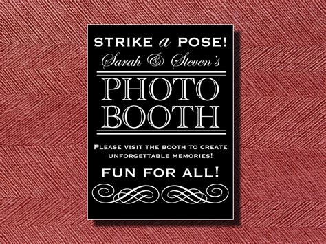 Wedding Photo Booth Sign or Poster DIY